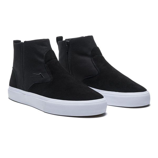 LaKai Riley Mid Black Skate Shoes Mens | Australia XB2-4364
